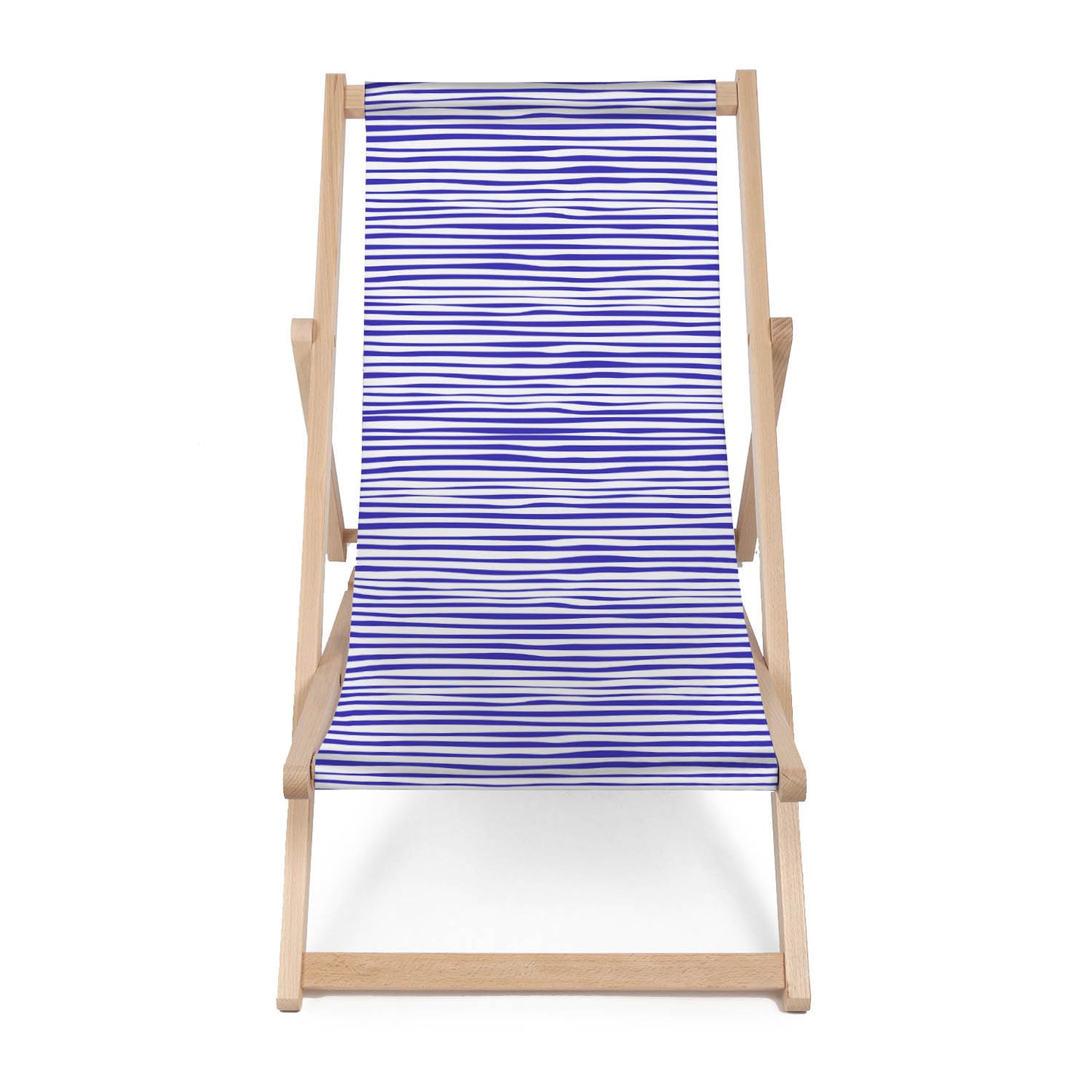 Holz Liegestuhl Navy Blue Stripes
