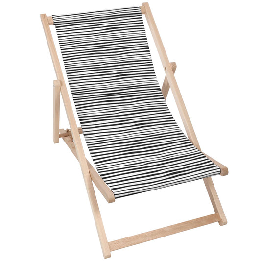 Holz Liegestuhl Black Stripes