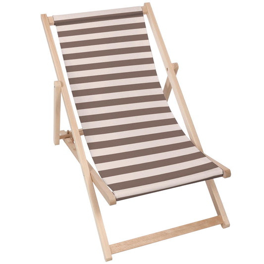 Holz Liegestuhl Brown Geometric Stripes