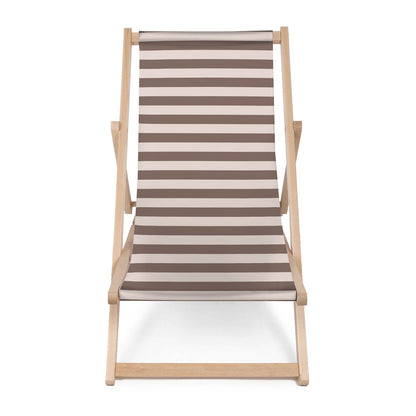 Holz Liegestuhl Brown Geometric Stripes