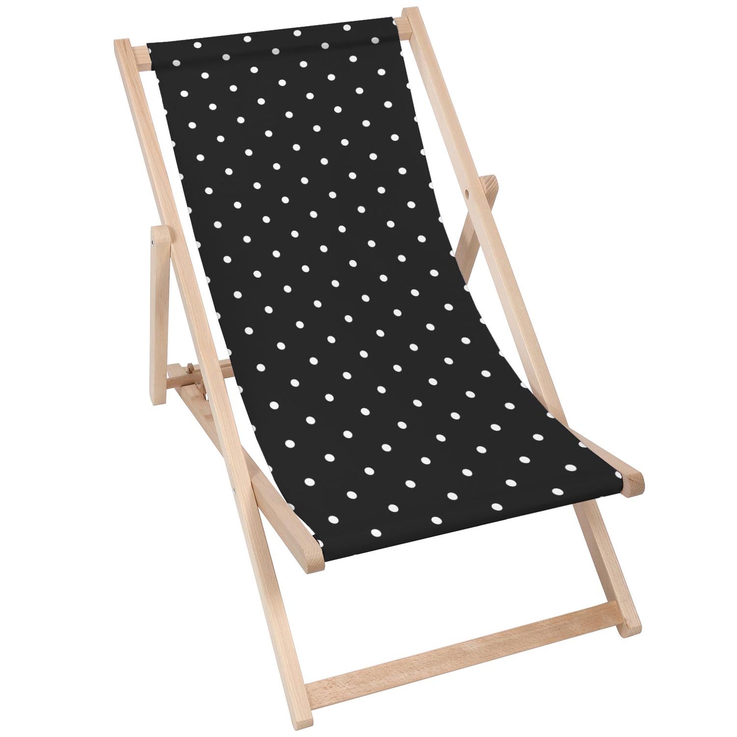 Holz Liegestuhl Black Geometric Dots