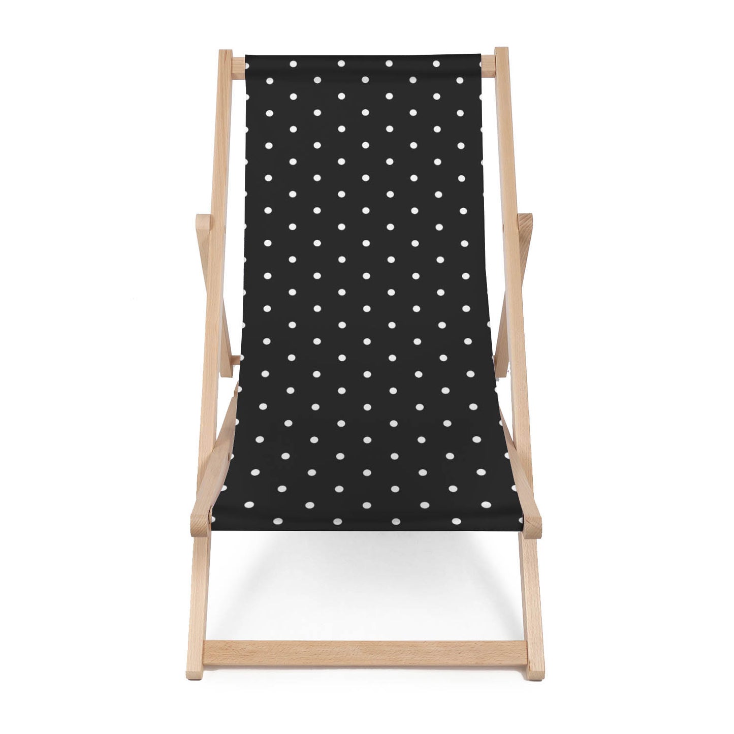 Holz Liegestuhl Black Geometric Dots