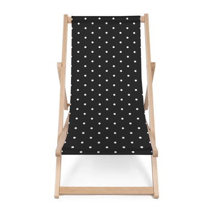 Holz Liegestuhl Black Geometric Dots