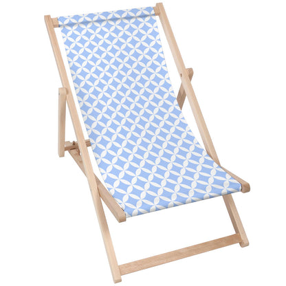 Holz Liegestuhl Blue Geometric Rhombus