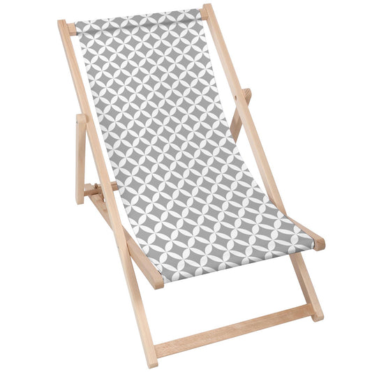 Holz Liegestuhl Grey Geometric Rhombus