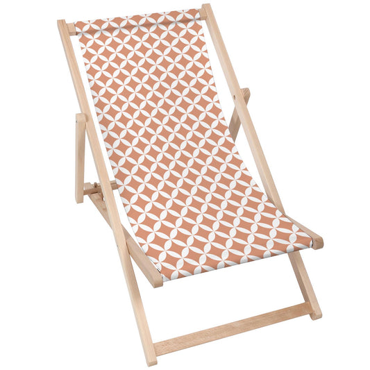 Holz Liegestuhl Brown Geometric Rhombus