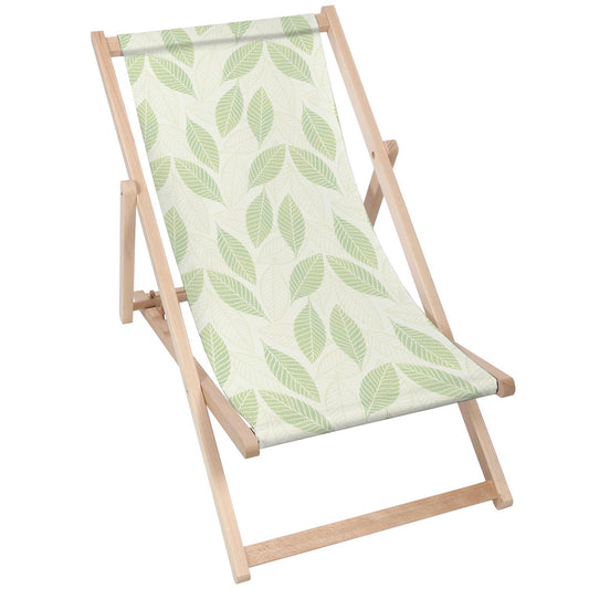 Holz Liegestuhl Light Green Leaves