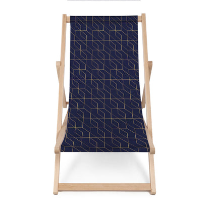 Holz Liegestuhl Gold Luxury Pattern
