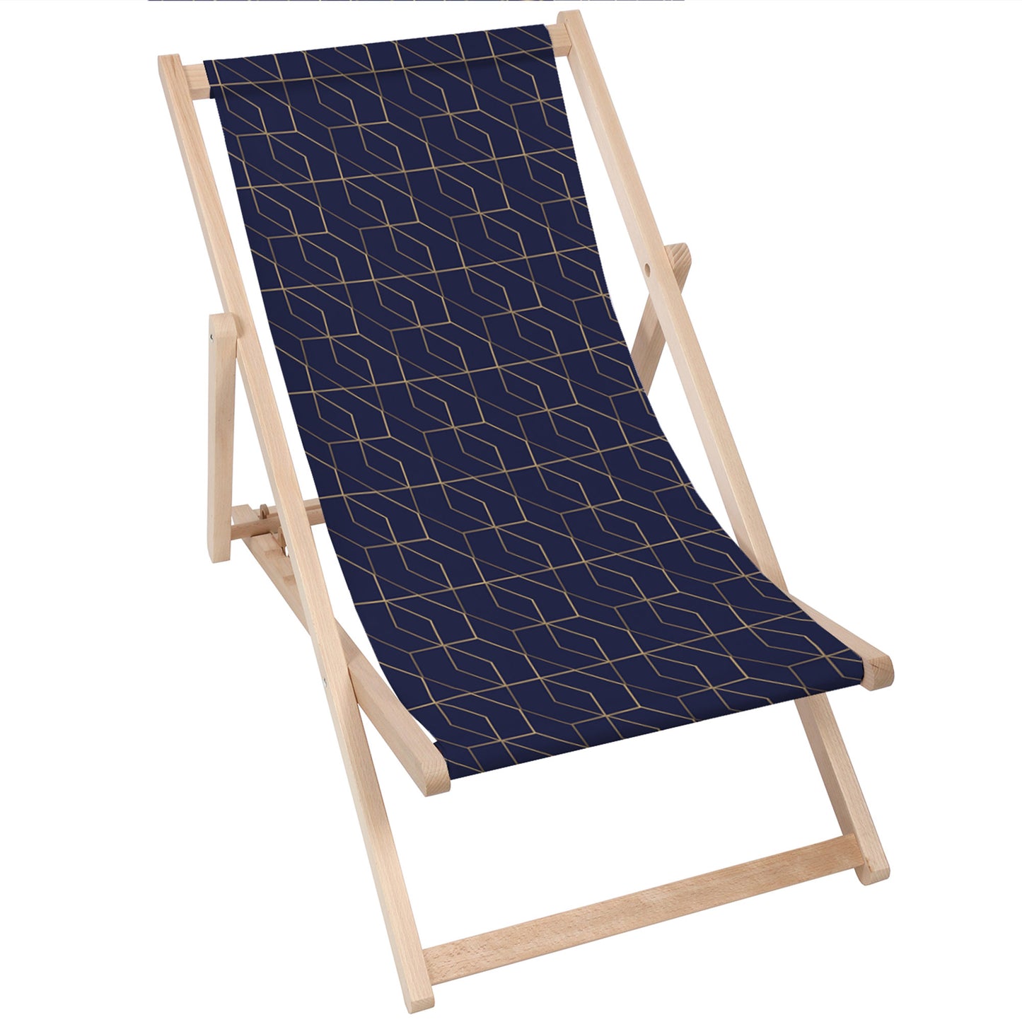 Holz Liegestuhl Gold Luxury Pattern