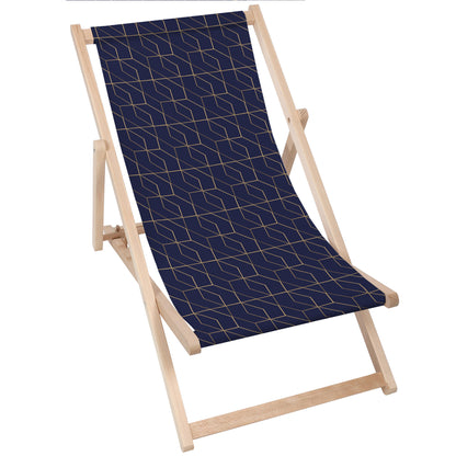 Holz Liegestuhl Gold Luxury Pattern