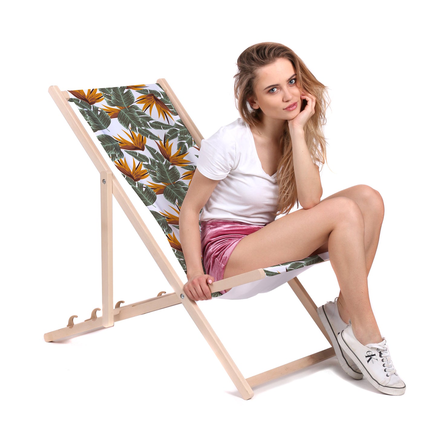 Holz Liegestuhl Tropical Strelizia