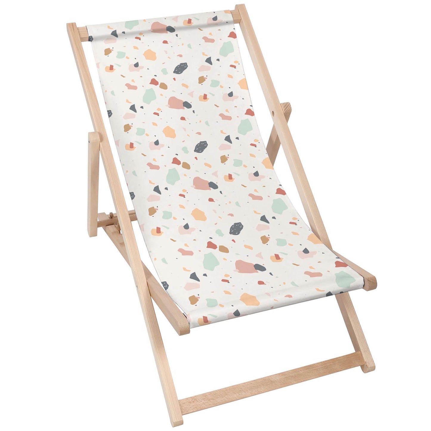 Holz Liegestuhl Colorful Terrazzo