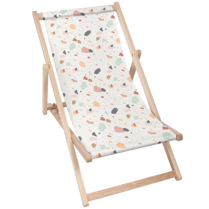 Holz Liegestuhl Colorful Terrazzo