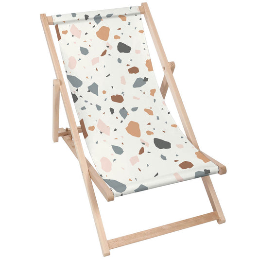 Holz Liegestuhl Ecru Terrazzo