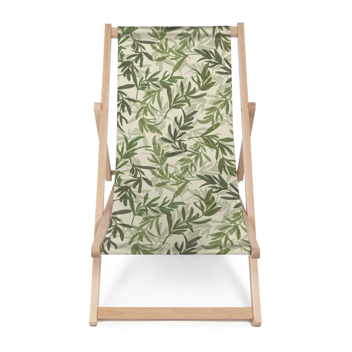 Holz Liegestuhl Green Leaves