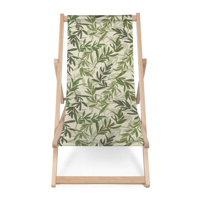 Holz Liegestuhl Green Leaves