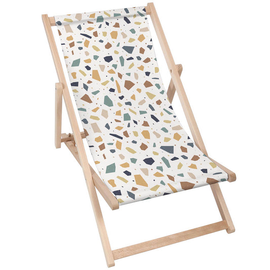 Holz Liegestuhl Vintage Terrazzo
