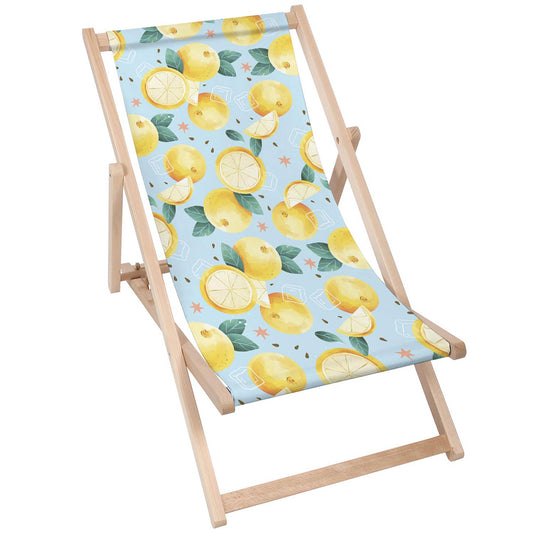 Holz Liegestuhl Watercolor Summer Lemons