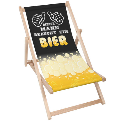 Holz Liegestuhl Dieser Mann Braucht Ein Bier