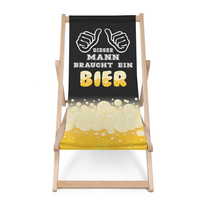 Holz Liegestuhl Dieser Mann Braucht Ein Bier