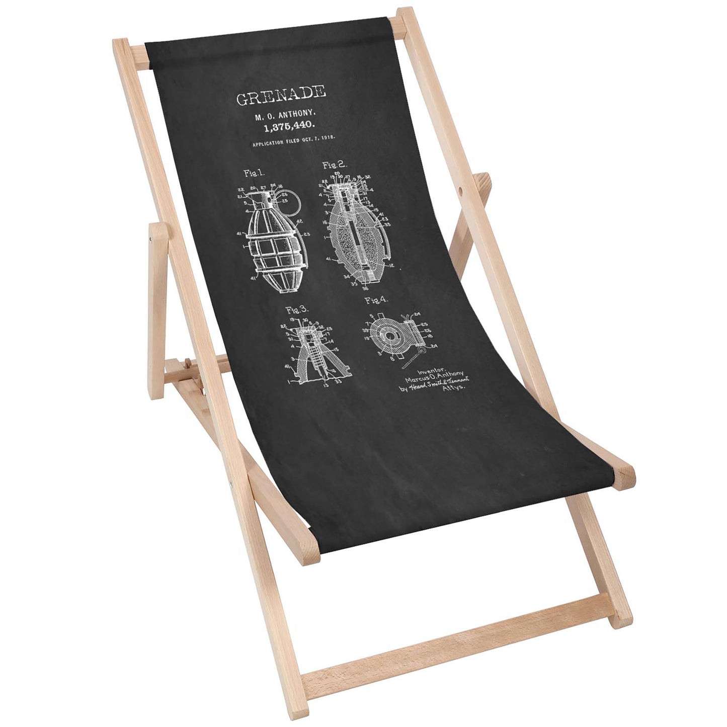 Holz Liegestuhl Grenade Black