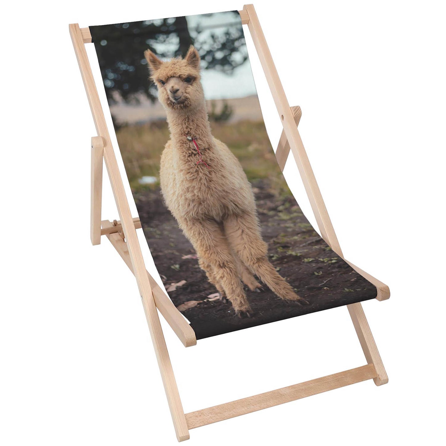 Holz Liegestuhl Happy Alpaca