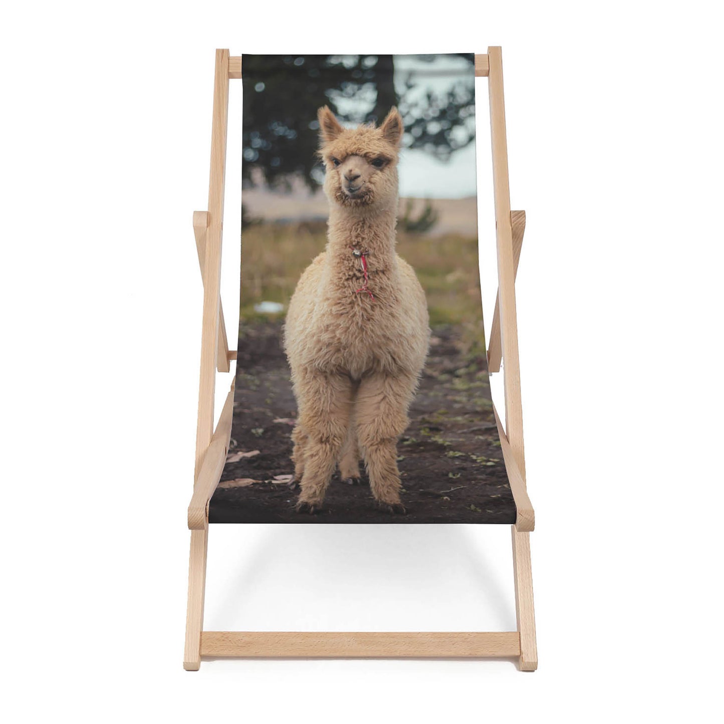 Holz Liegestuhl Happy Alpaca