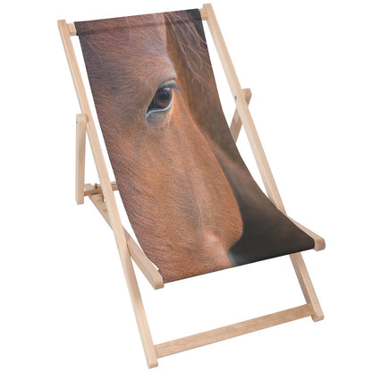 Holz Liegestuhl Horse Closeup