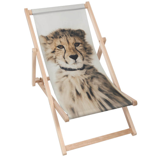 Holz Liegestuhl Leopard Kitten