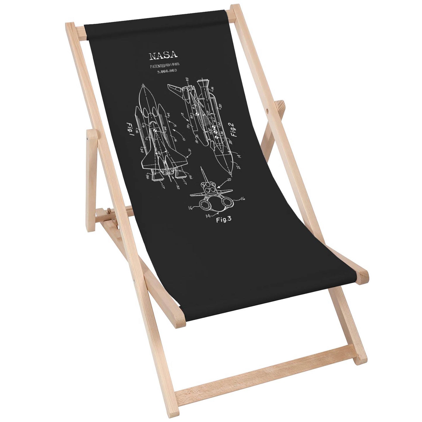 Holz Liegestuhl Nasa Black