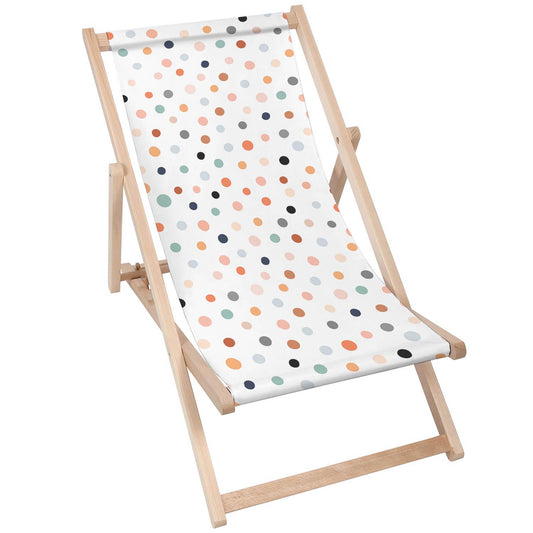 Holz Liegestuhl Pastel Dots