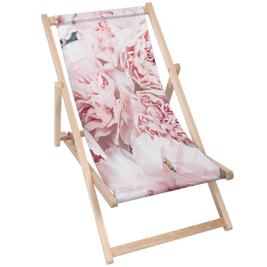 Holz Liegestuhl Peonies