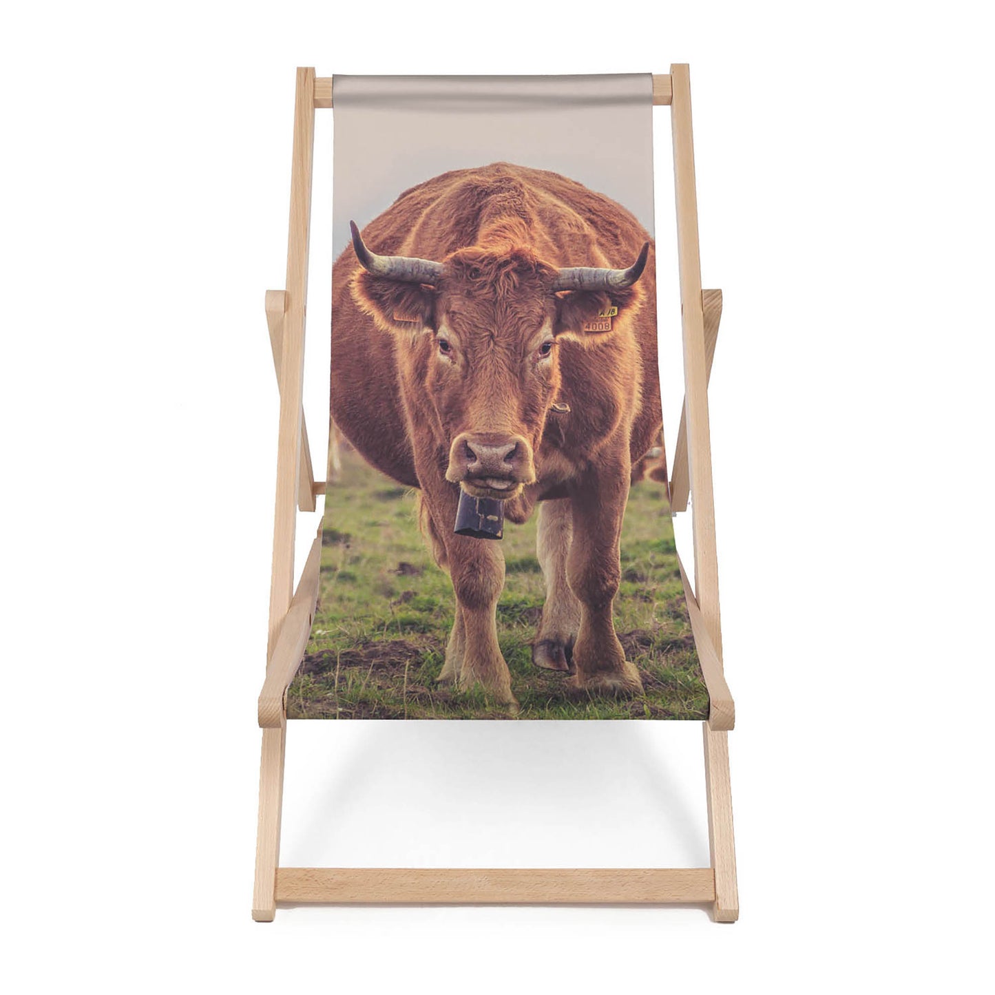 Holz Liegestuhl Red Cow