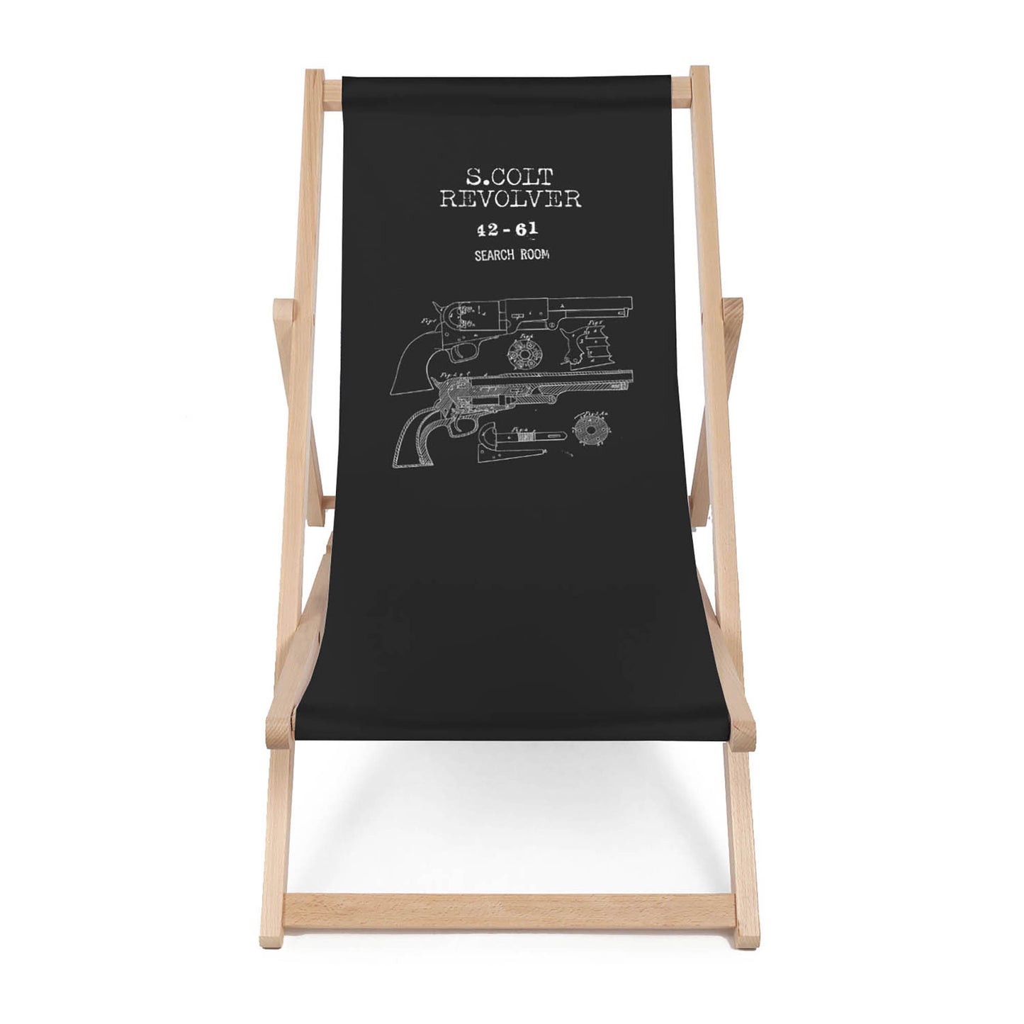 Holz Liegestuhl Revolver Black