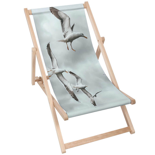 Holz Liegestuhl Seagulls