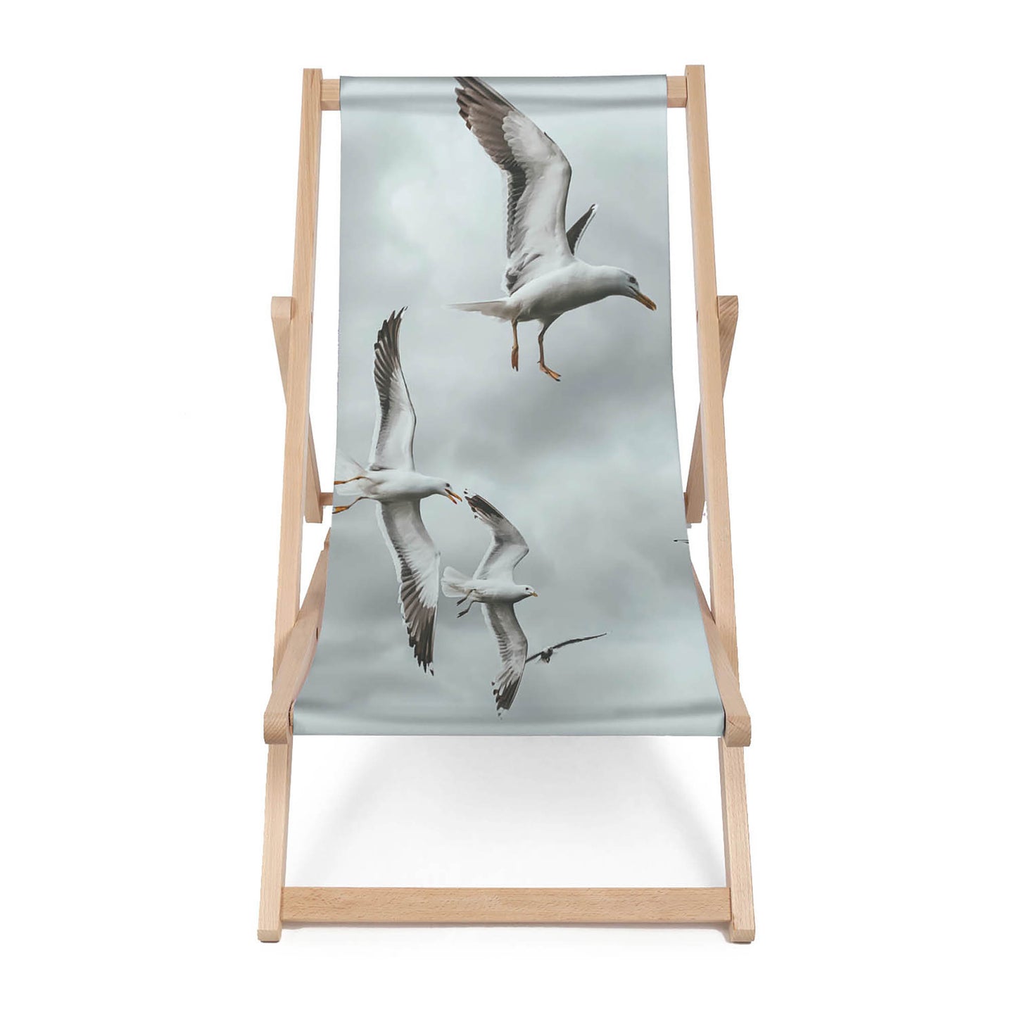 Holz Liegestuhl Seagulls