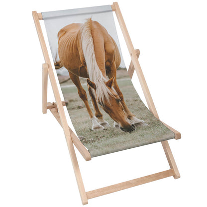 Holz Liegestuhl Splendid Horse