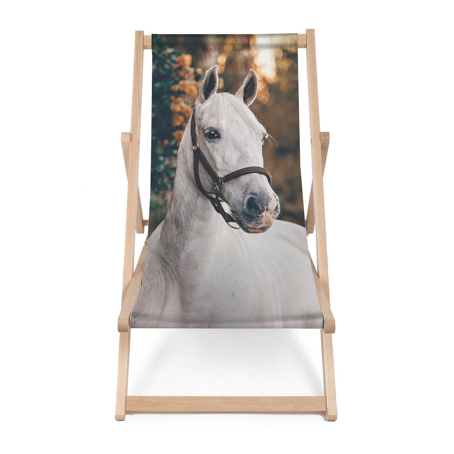 Holz Liegestuhl White Horse