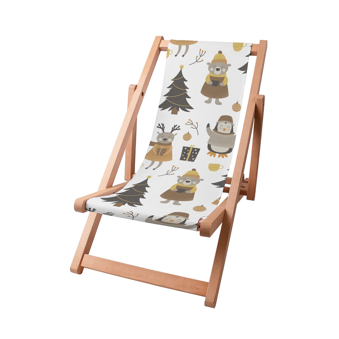 Liegestuhl für Kinder Christmas Forest Animals