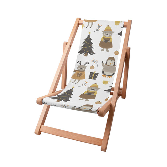Liegestuhl für Kinder Christmas Forest Animals