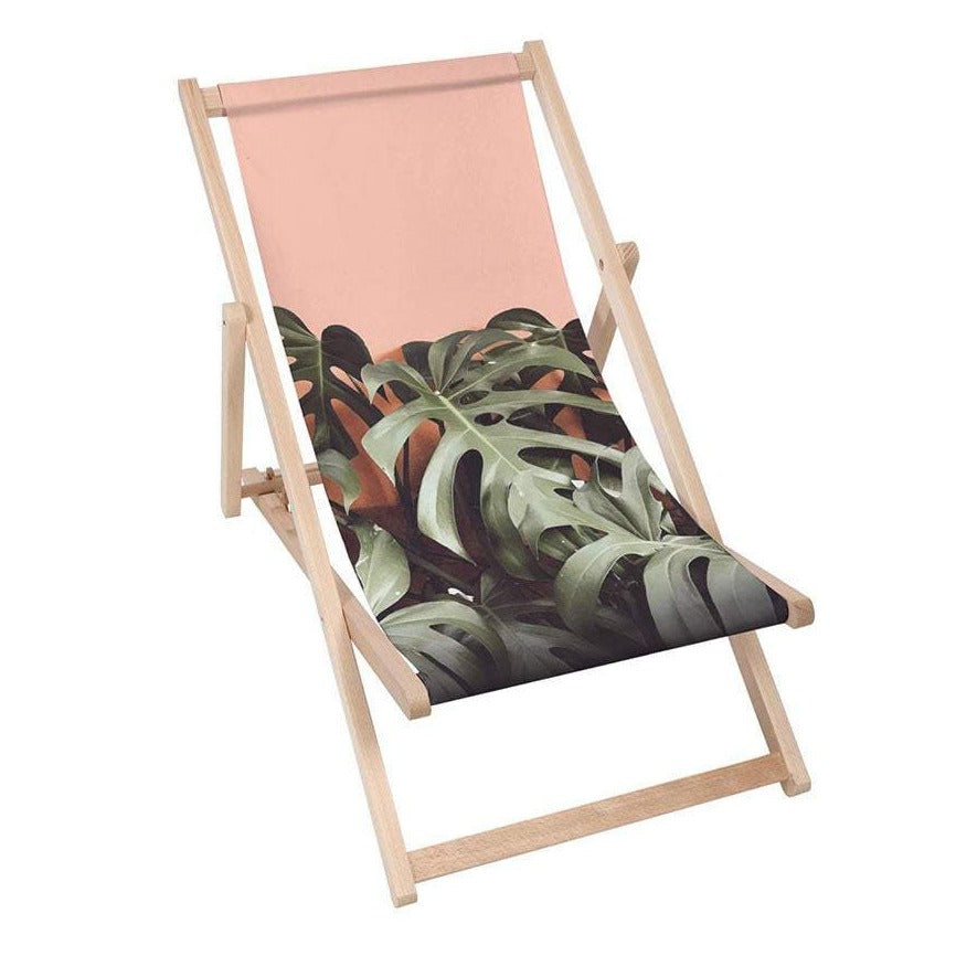 Holz Liegestuhl Monstera Coral - esunbed