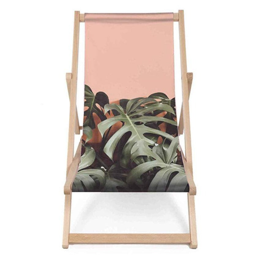 Holz Liegestuhl Monstera Coral - esunbed