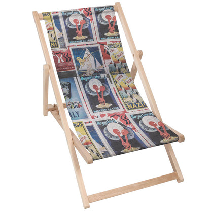Holz Liegestuhl Retro Posters