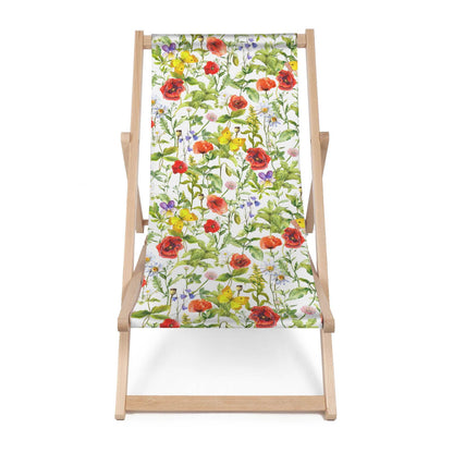 Holz Liegestuhl Summer Flowers Poppies