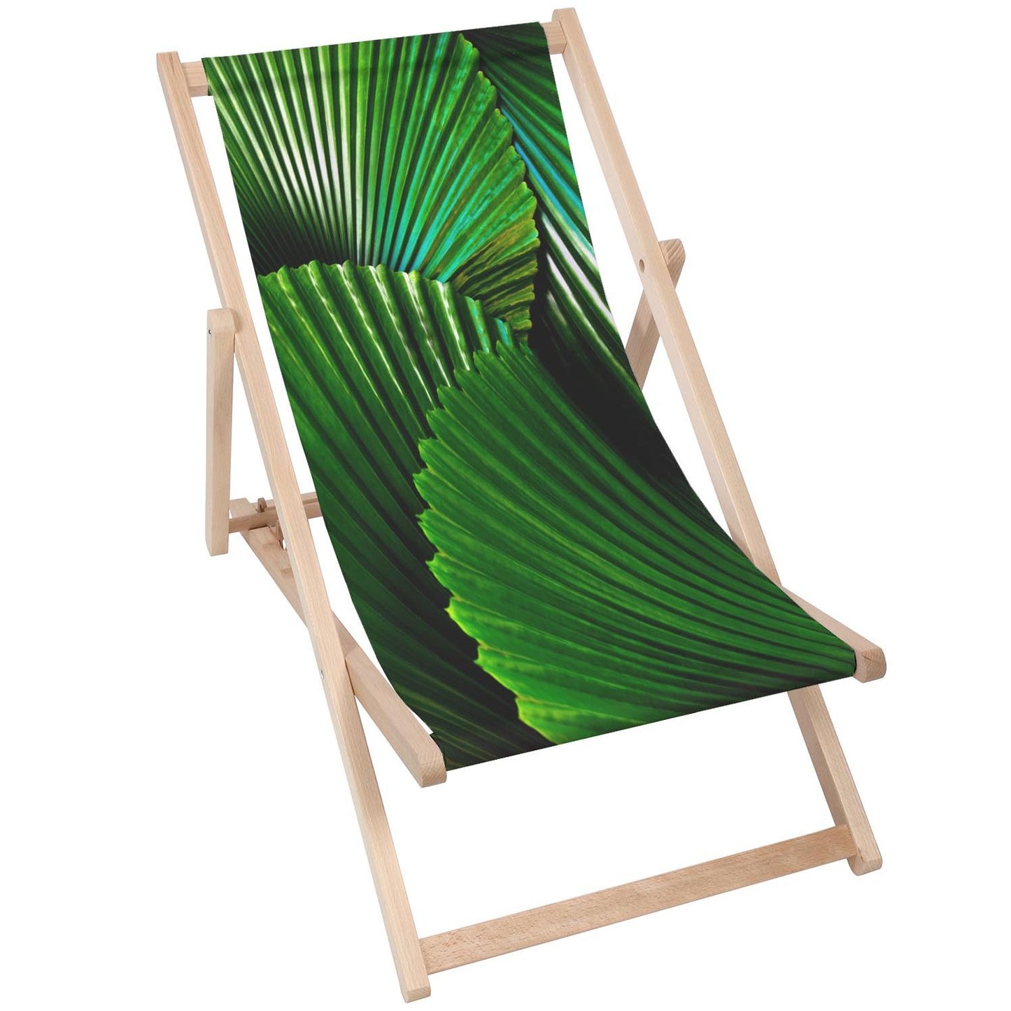 Holz Liegestuhl Tropical Leaf Fan