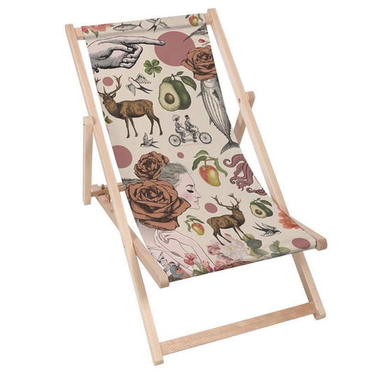 Holz Liegestuhl Vintage Collage - esunbed