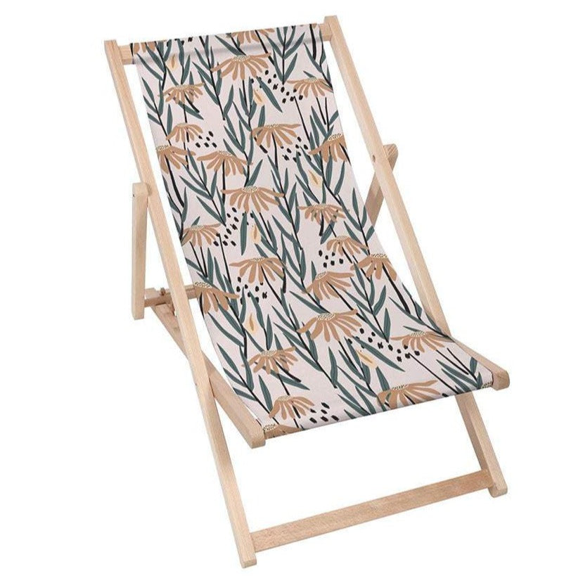 Holz Liegestuhl Vintage Flowers Art - esunbed