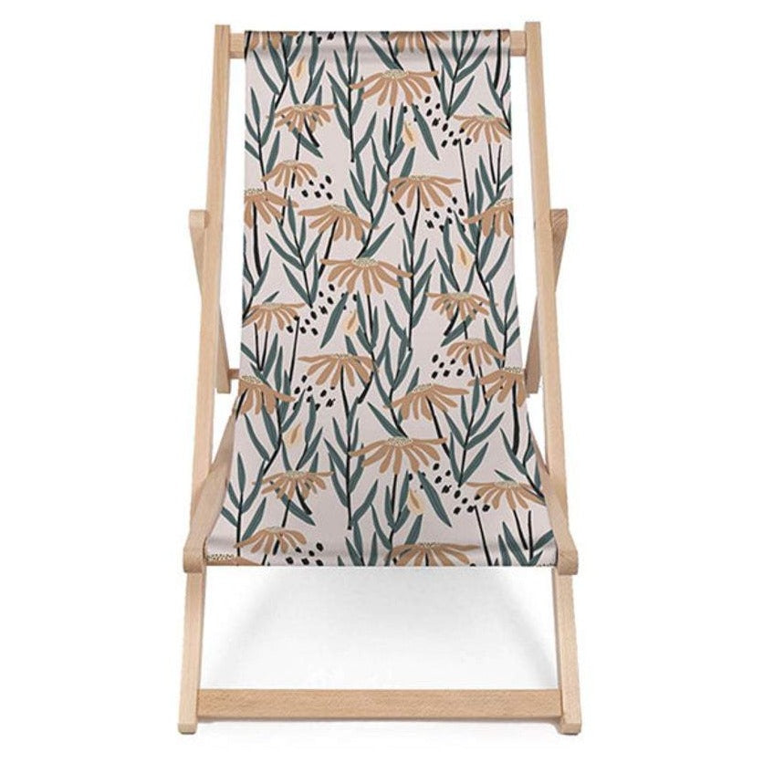 Holz Liegestuhl Vintage Flowers Art - esunbed