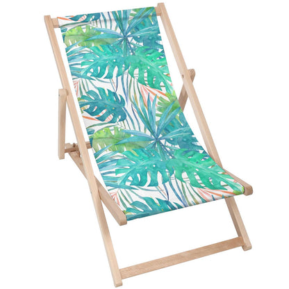 Holz Liegestuhl Watercolor Palm Leaves