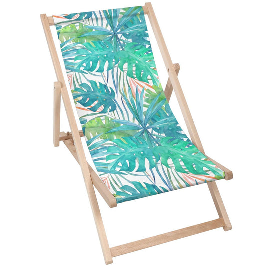 Holz Liegestuhl Watercolor Palm Leaves